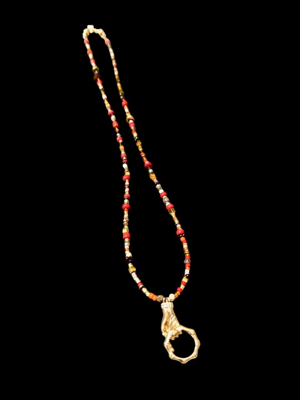 Bead Necklace with Hand.